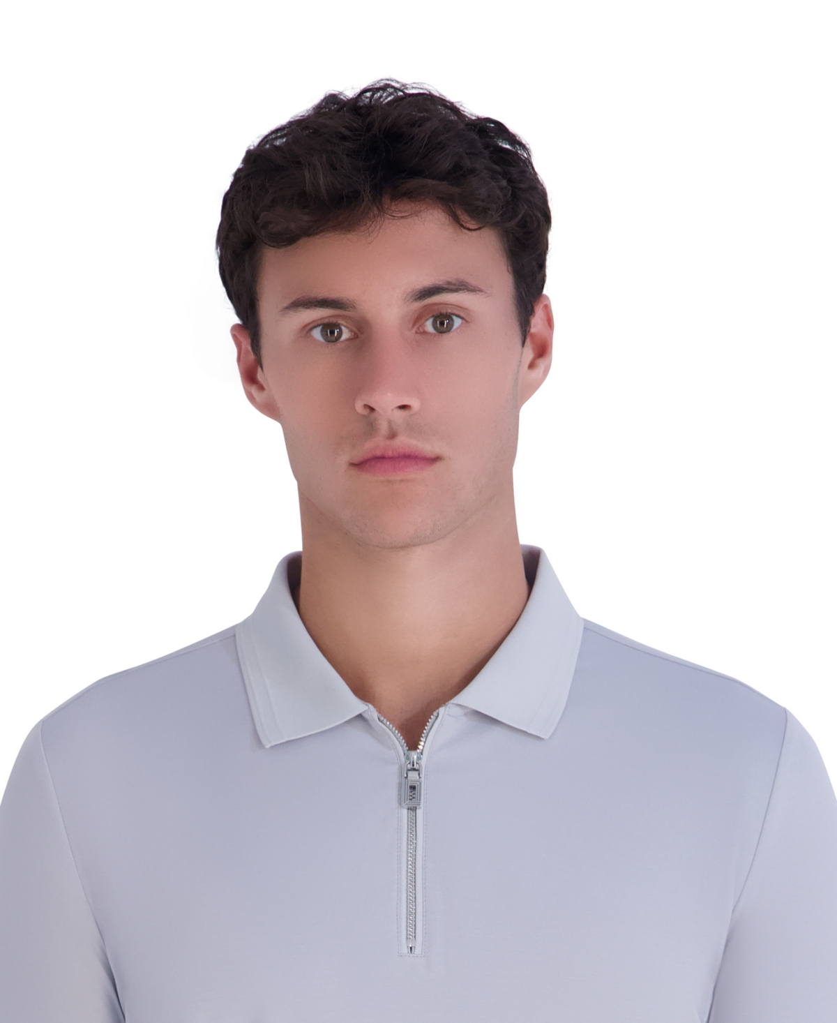 Karl Lagerfeld Paris Men's Quarter-Zip Precision Ponte Polo Shirt