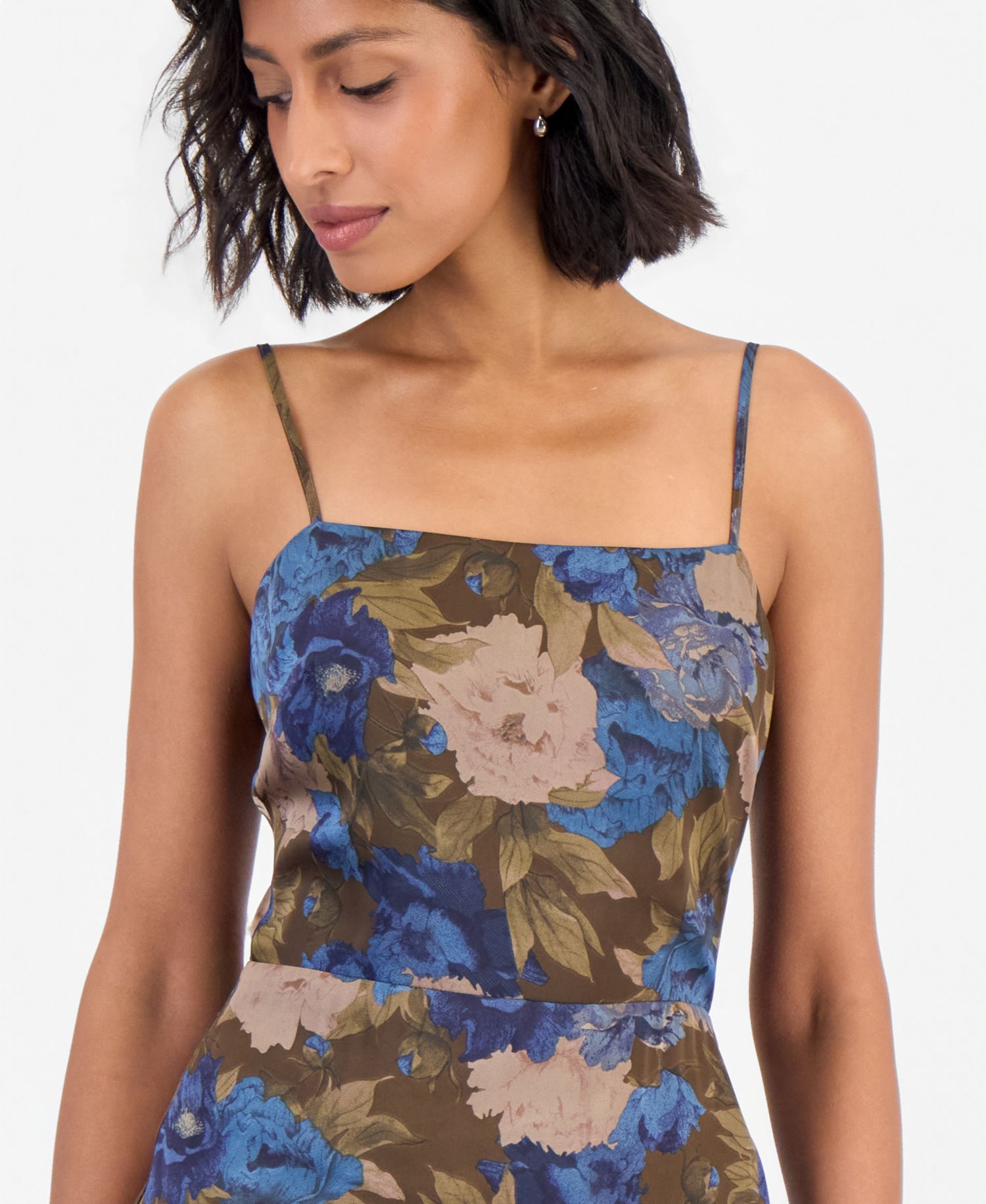 Women's Austin Floral-Print Square-Neck Midi Dress