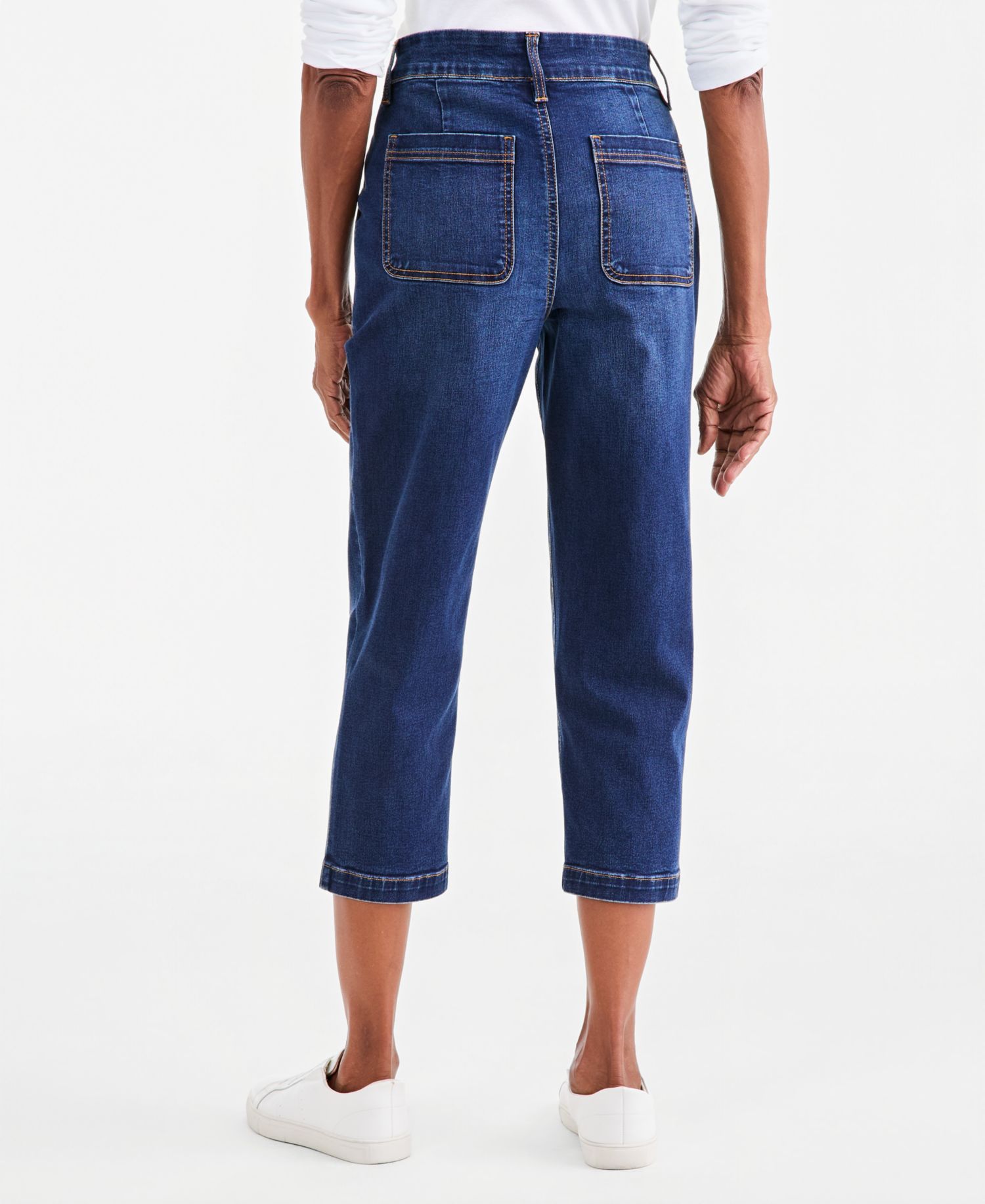 Petite High-Rise Utility Straight-Leg Jeans