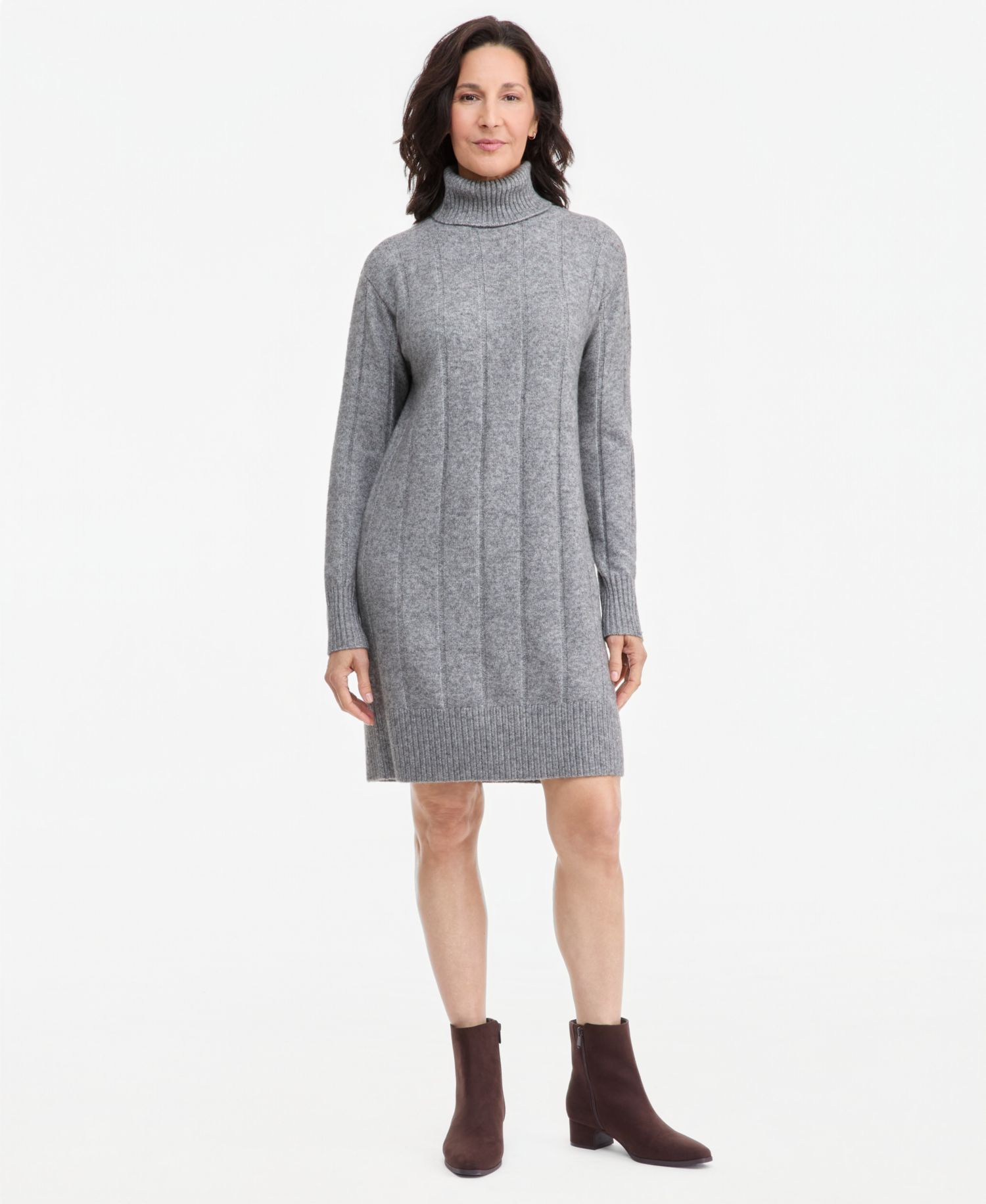 Petite Luxsoft Long-Sleeve Turtleneck Sweater Dress, Macy's Exclusive