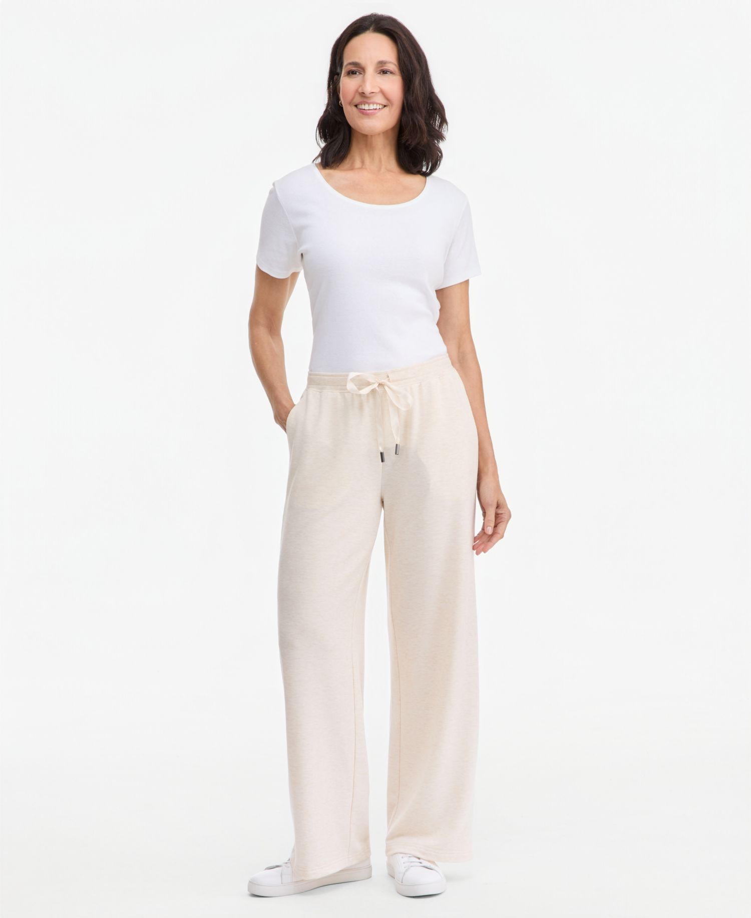 Petite LuxLounge Wide Leg Elastic Waist Pants