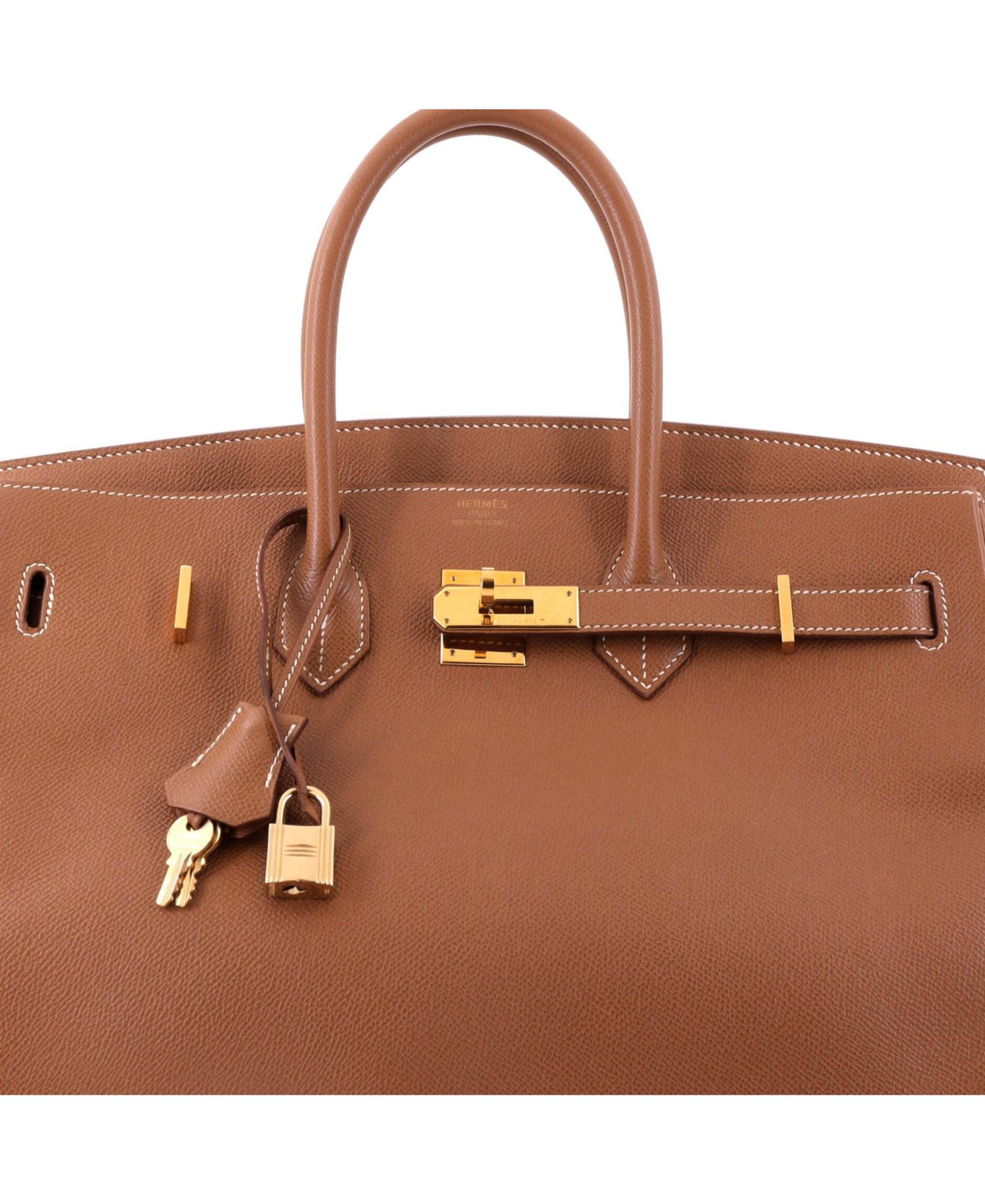 Pre-Owned Hermes Birkin 35 Handbag Brown Courchevel with Gold Hardware