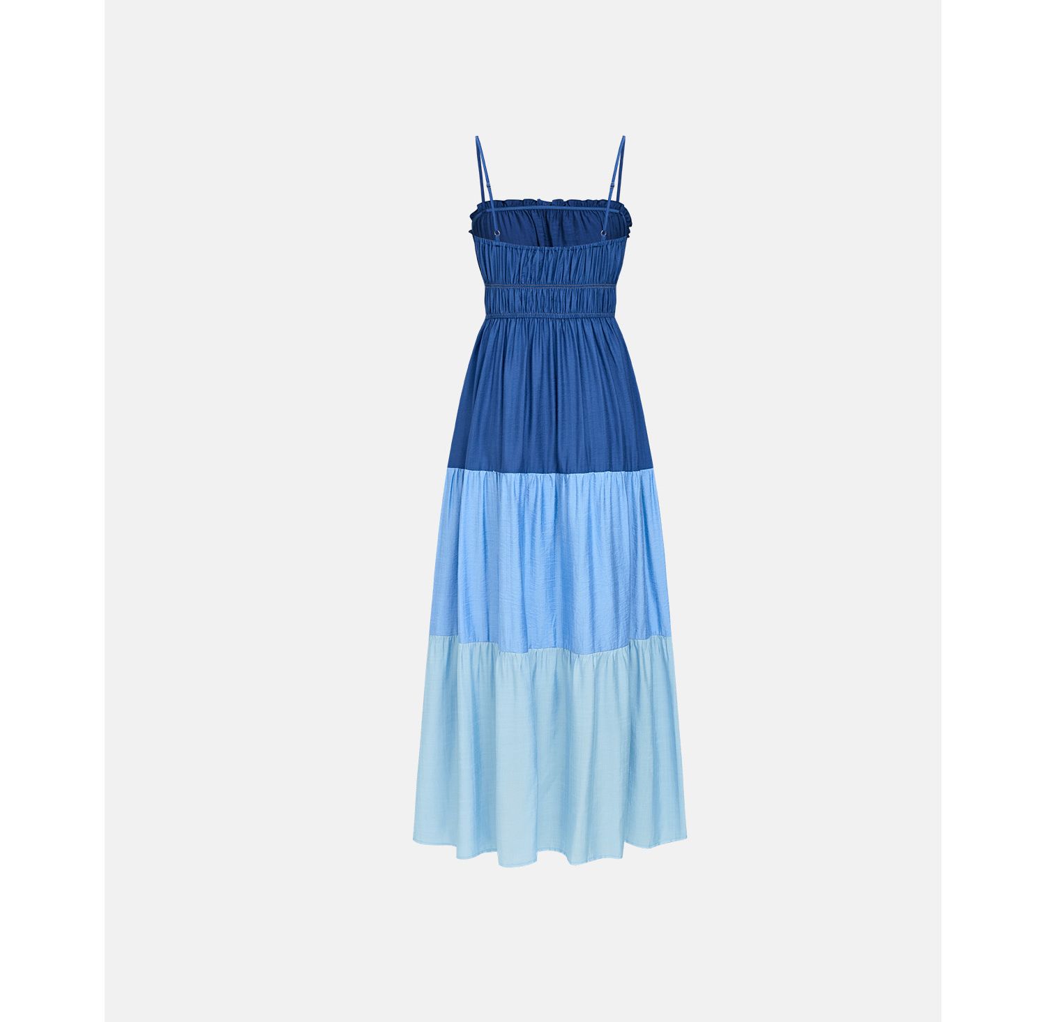 Women's Saltwater Icon Colorblock Maxi Smocked-Bodice Tiered Dress
