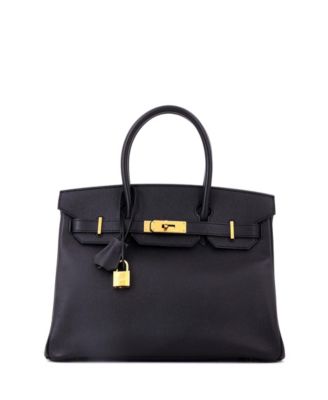Pre-Owned Hermes Birkin 30 Handbag Black Epsom with Gold Hardware