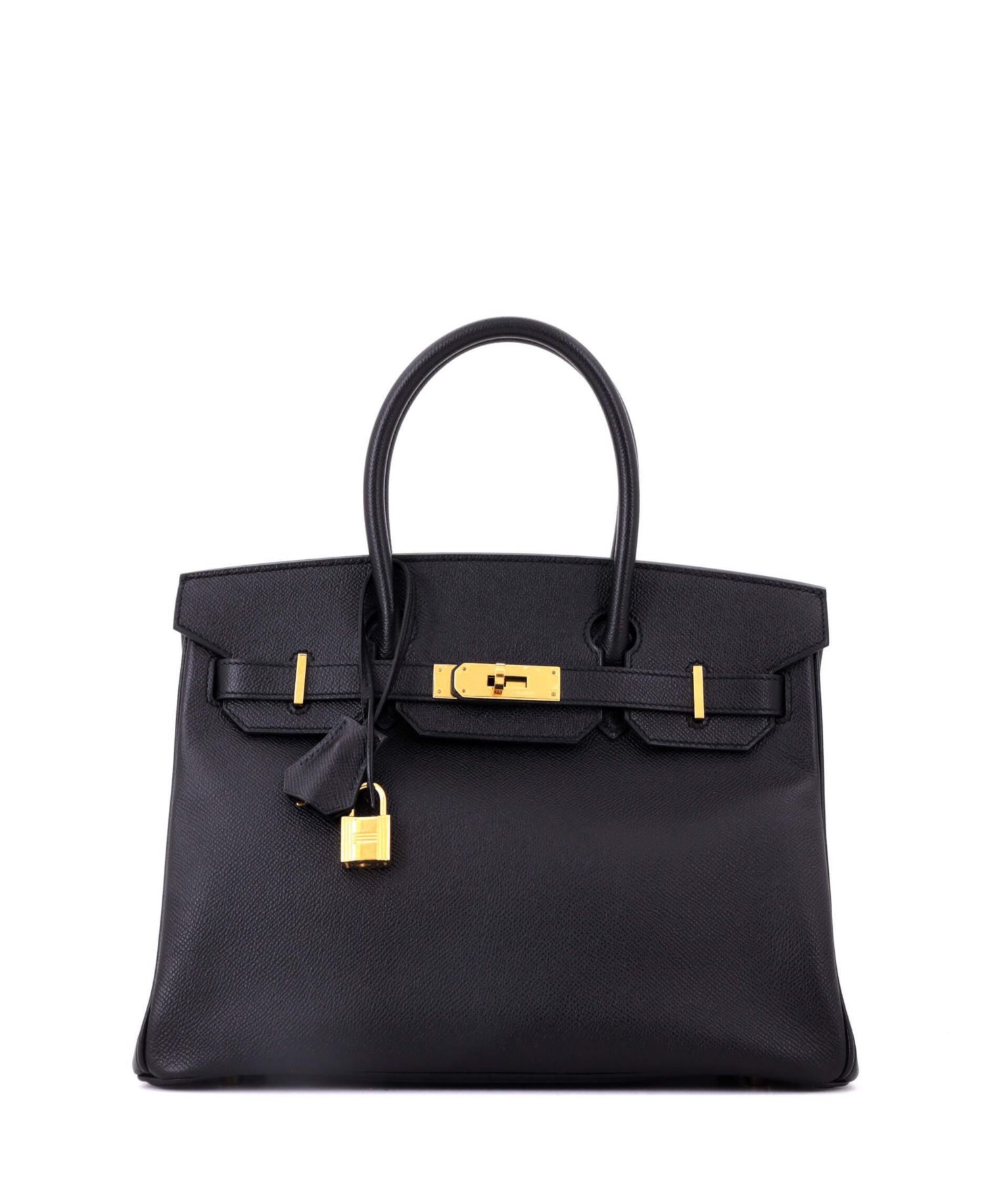 Pre-Owned Hermes Birkin 30 Handbag Black Epsom with Gold Hardware