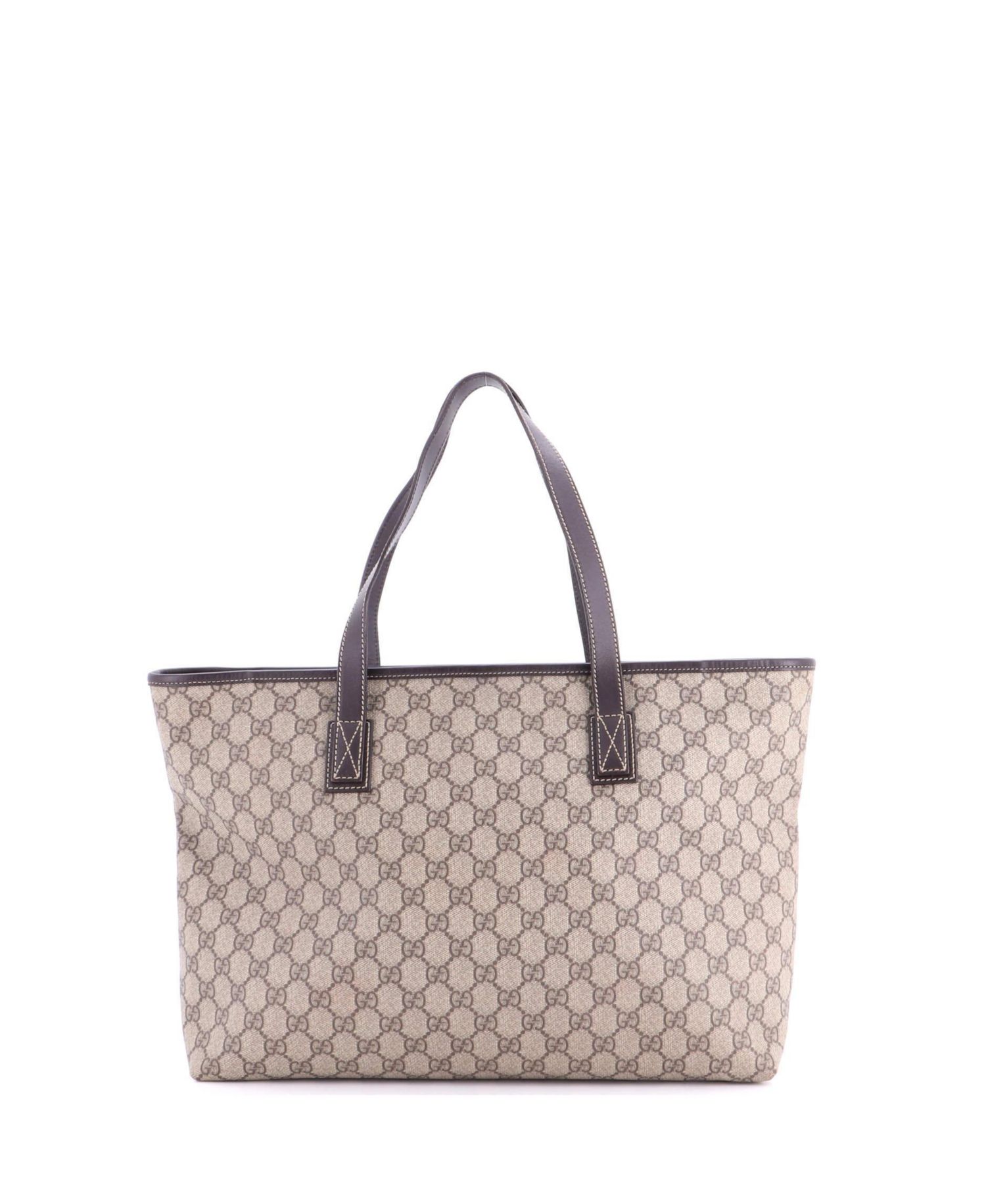 Medium Plus Tote GG Coated Canvas with Leather
