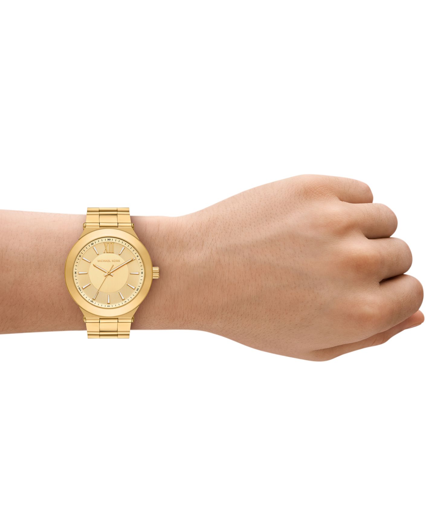 Мужские часы Michael Kors Billie, три стрелки, золотистая нержавеющая сталь, 44 мм — фото 4