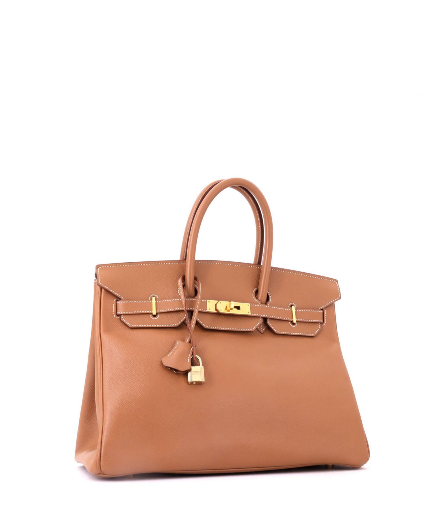 Pre-Owned Hermes Birkin 35 Handbag Brown Courchevel with Gold Hardware