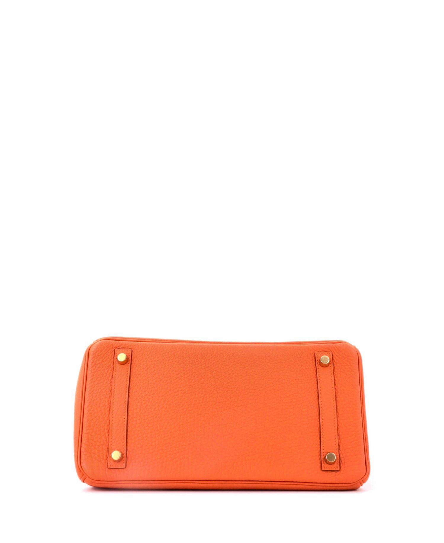 Pre-Owned Hermes Birkin 30 Handbag Orange Togo with Gold Hardware