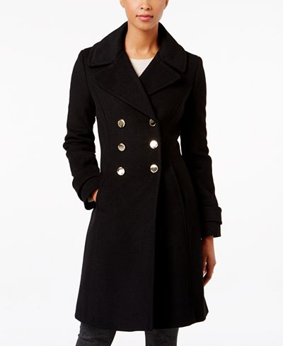 Ivanka Trump Double-Breasted Flared Peacoat