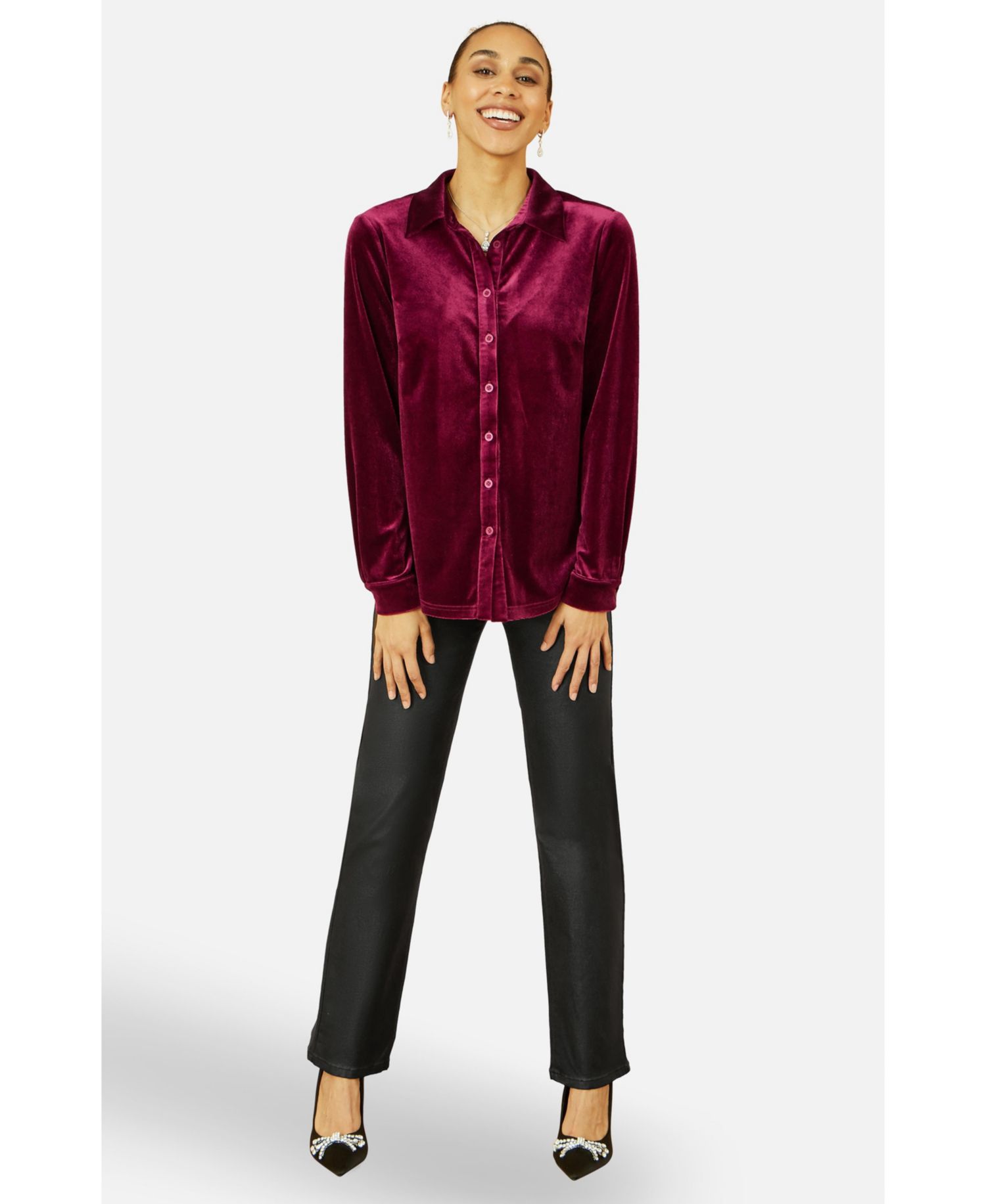 Women's Velvet Relaxed-Fit Shirt