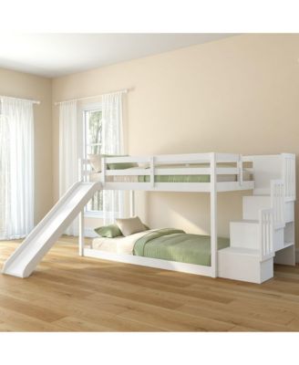Bear Plywood Twin Low Bunk Slide and Staircase
