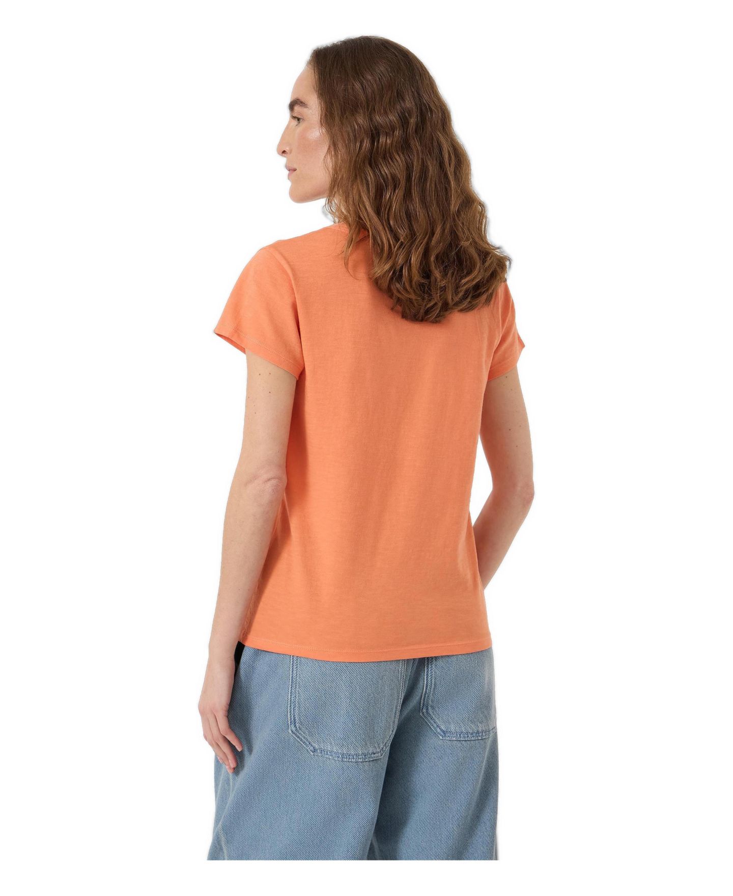 Женская футболка Hush Slim-Fit V-Neck Slub-Cotton, цвет: Пыльный оранжевый — фото 3