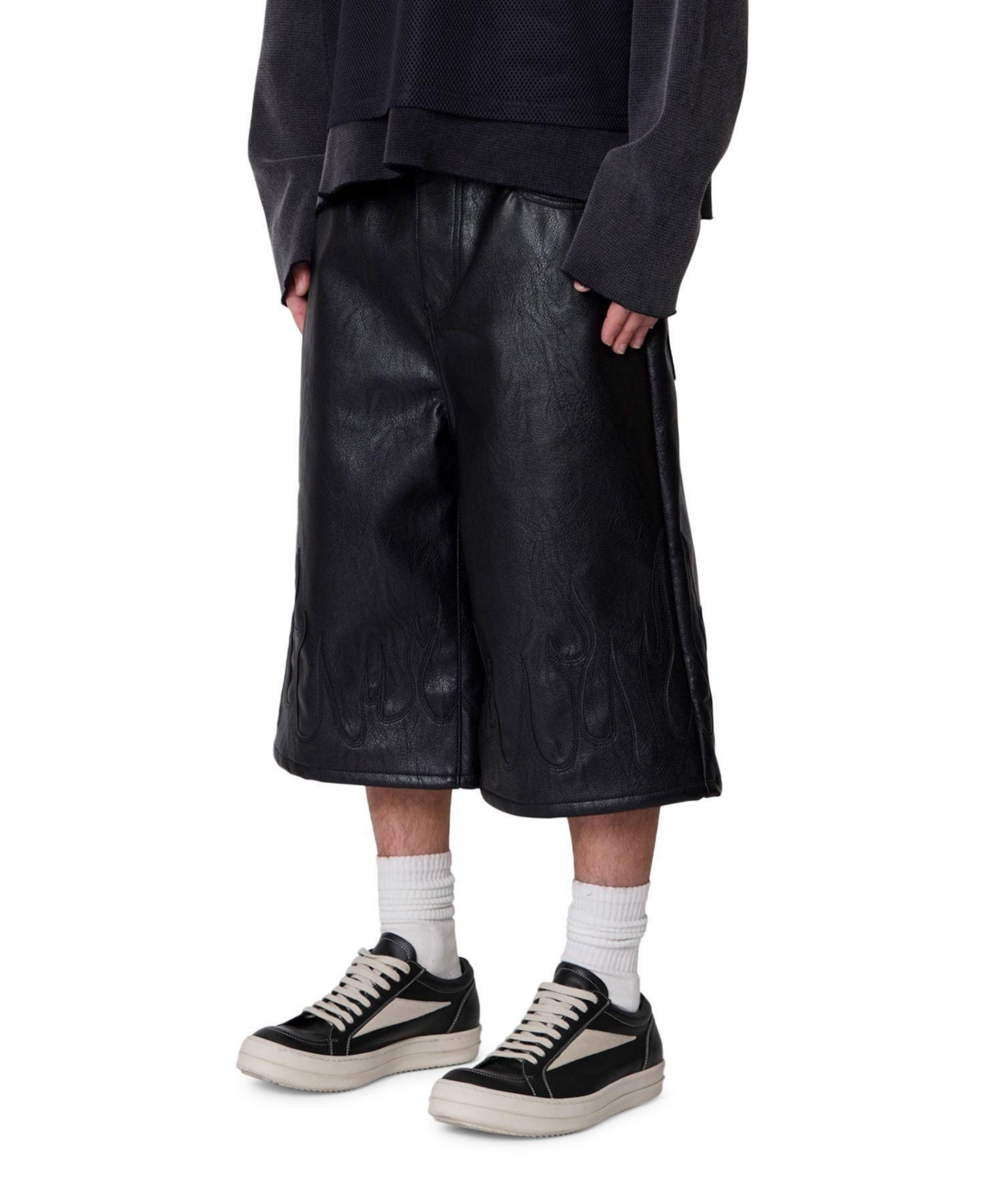 mnml Men's Ultra Baggy Leather Flame Shorts