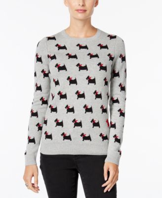 Charter Club Petite Dog-Print Sweater 