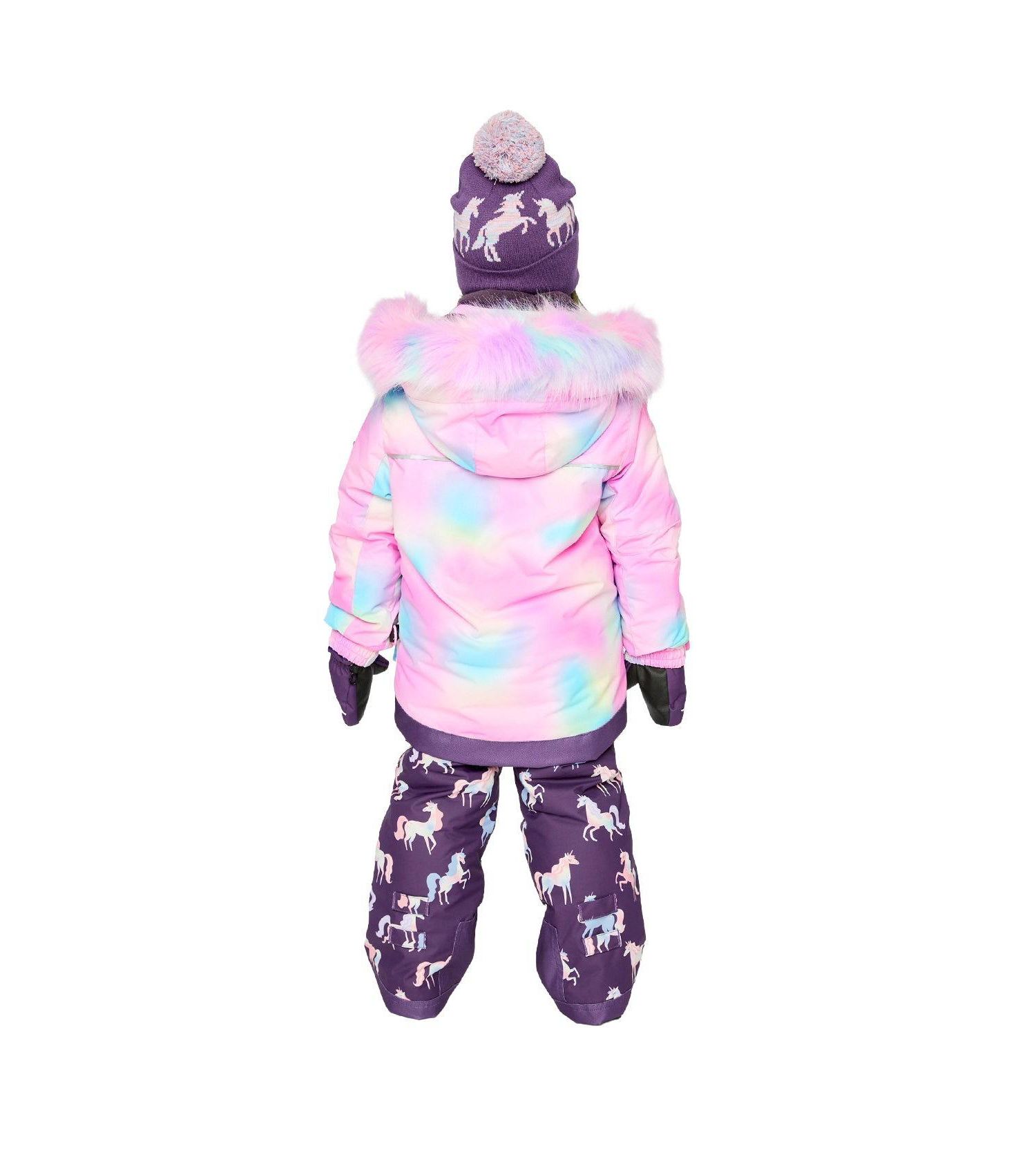Big Girls Girl(6-14) Two Piece Play Snowsuit Multicolored with Unicorn Print Pants