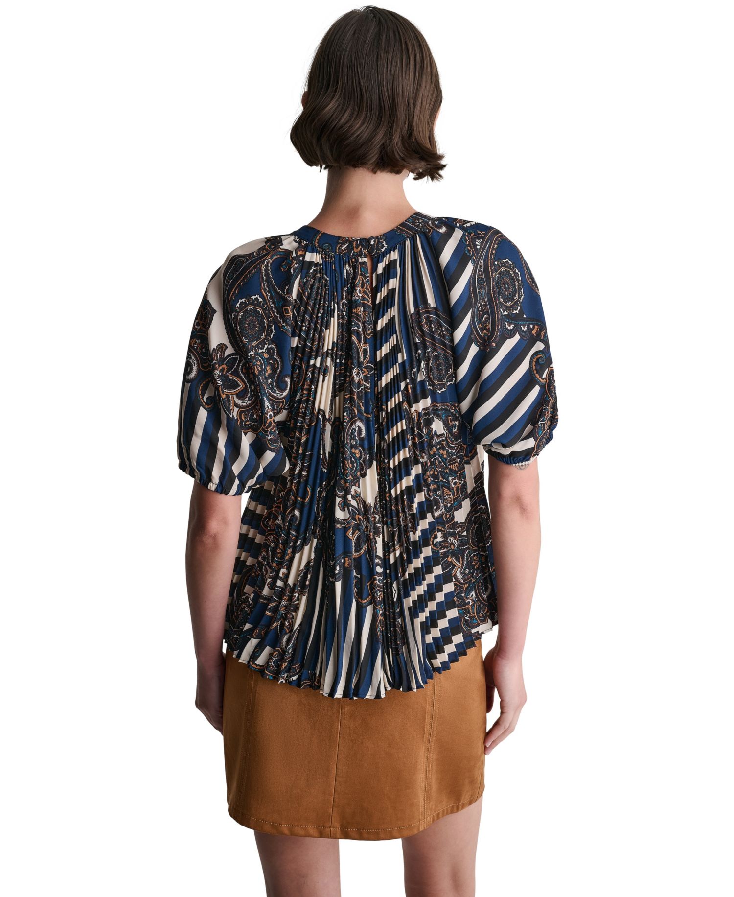 Women's Short-Sleeve Printed Raglan Blouse