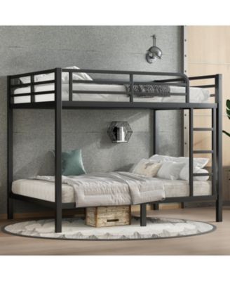 Metal Full Over Full Bunk Bed, Space-Saving