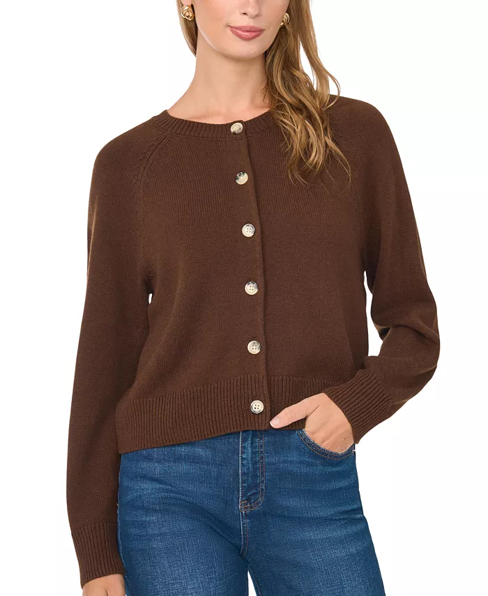 Women's Button-Front Raglan Cardigan