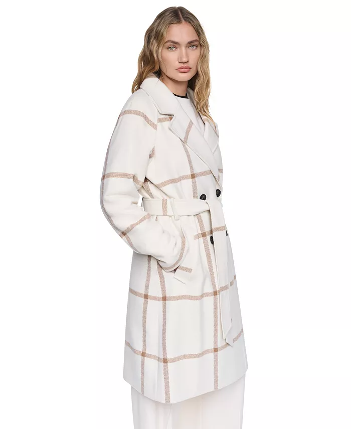 Women's Double-Breasted Belted Notch Collar Coat - thumbnail 3