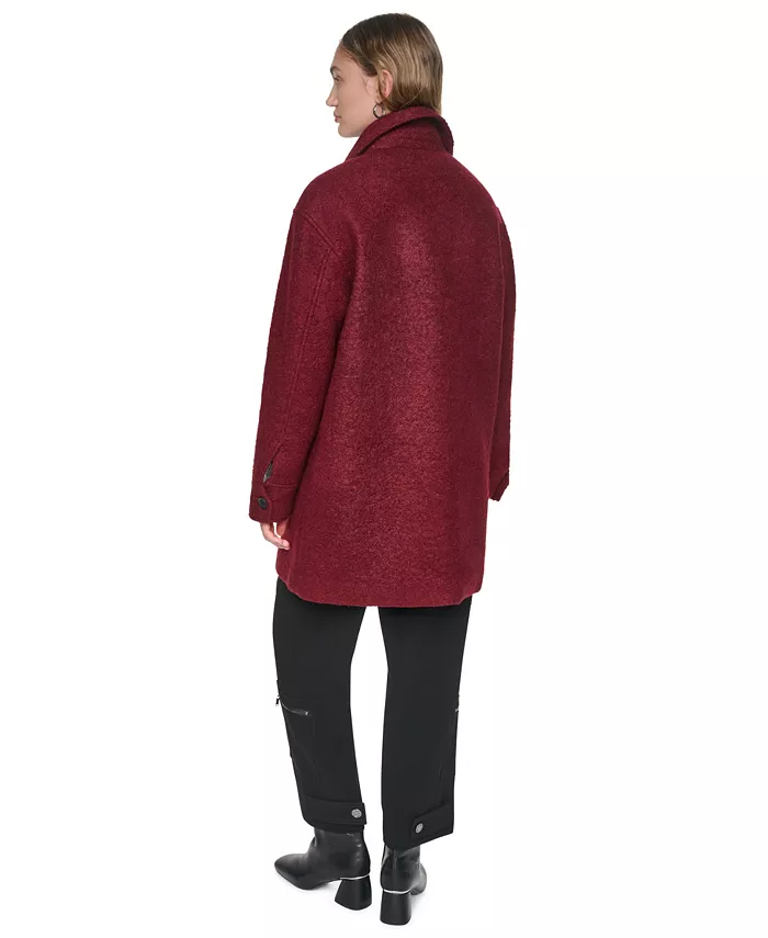 Women's Tailored Herringbone Wool-Blend Coat - thumbnail 5