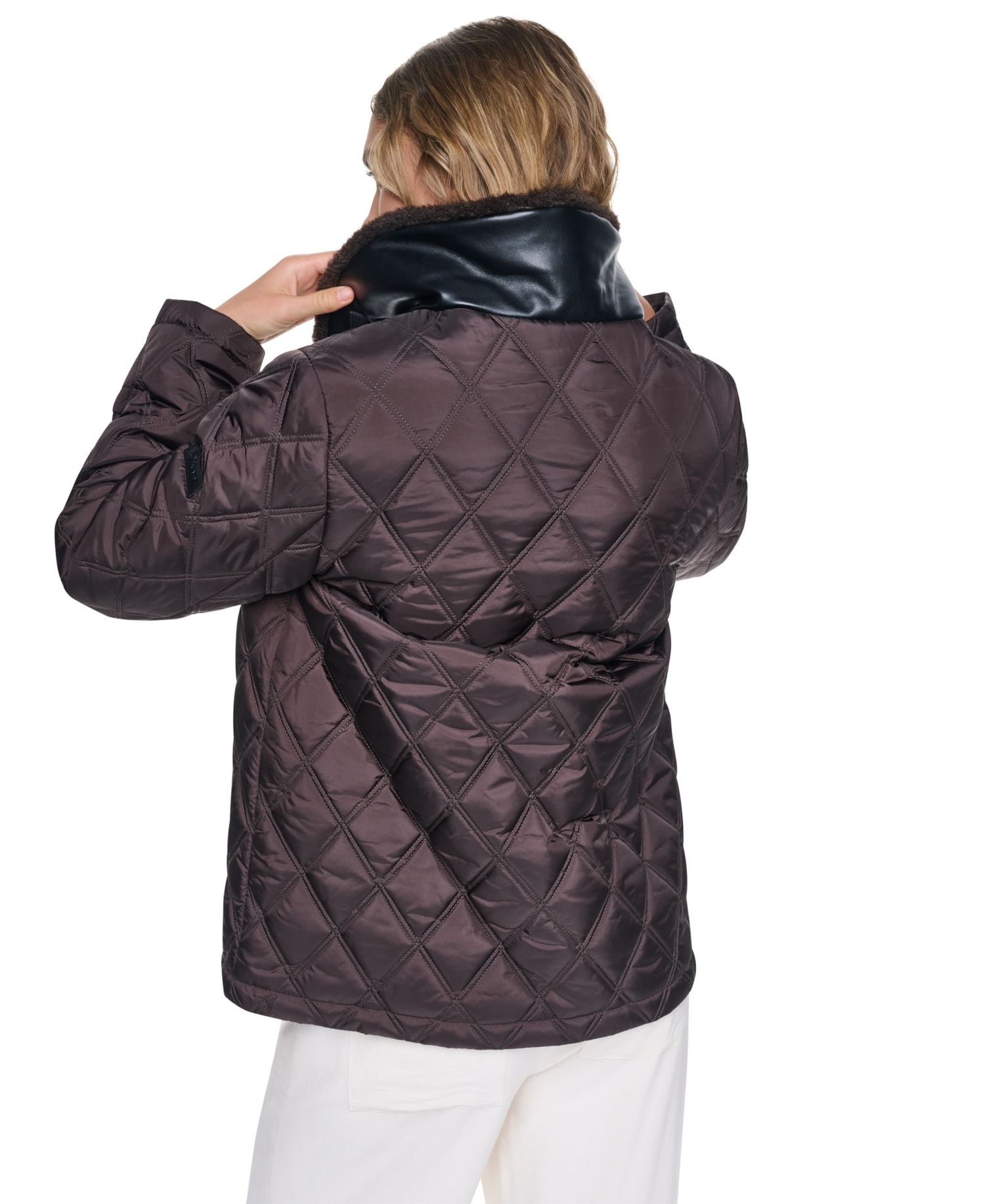 Women's Sherpa Collar Diamond-Quilted Coat