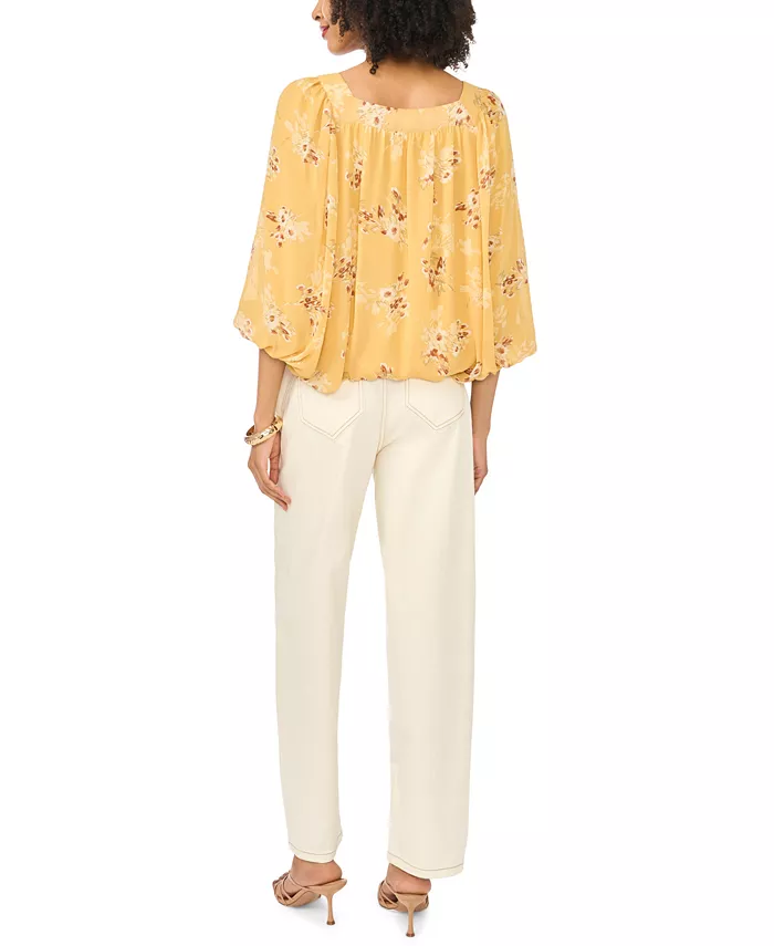 Women's Square Neck 3/4-Length Sleeve Blouse - thumbnail 5