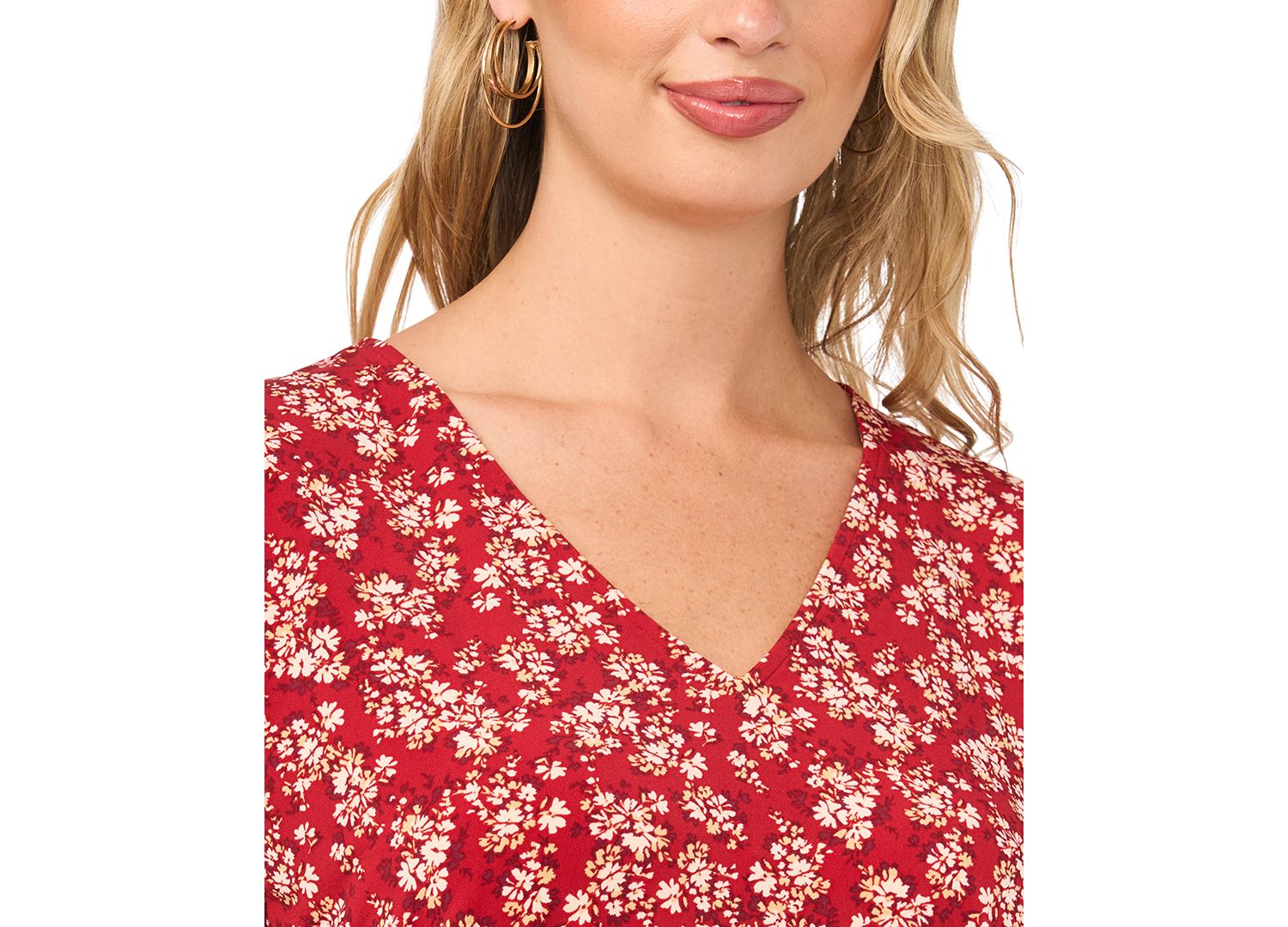 Women's Floral V-Neck Short-Sleeve T-Shirt