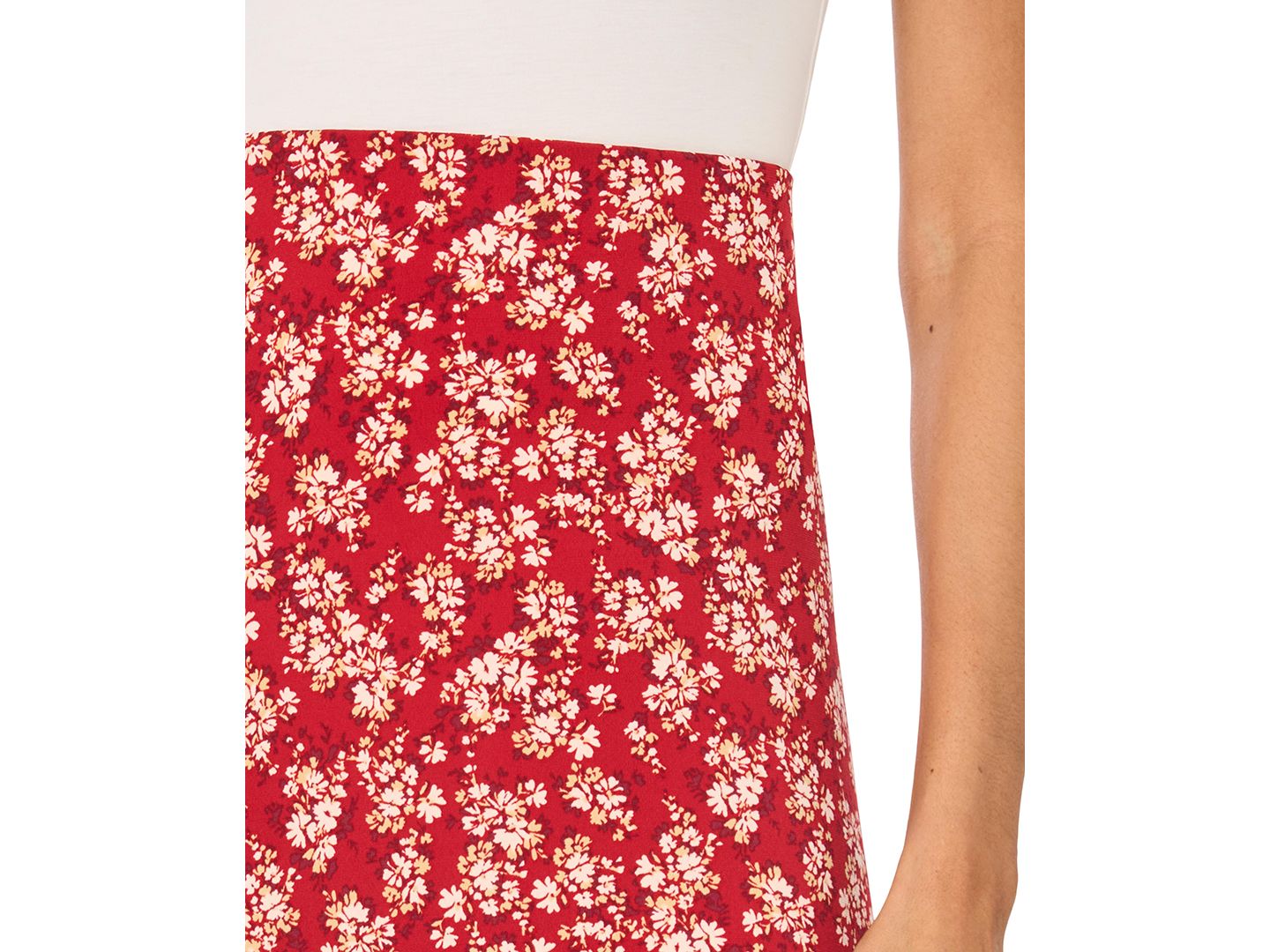 Женская юбка Vince Camuto High-Waisted Floral Maxi A-Line, цвет: Красный — фото 3