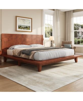 Platform Bed Frame with Headboard , Wood Slat Support