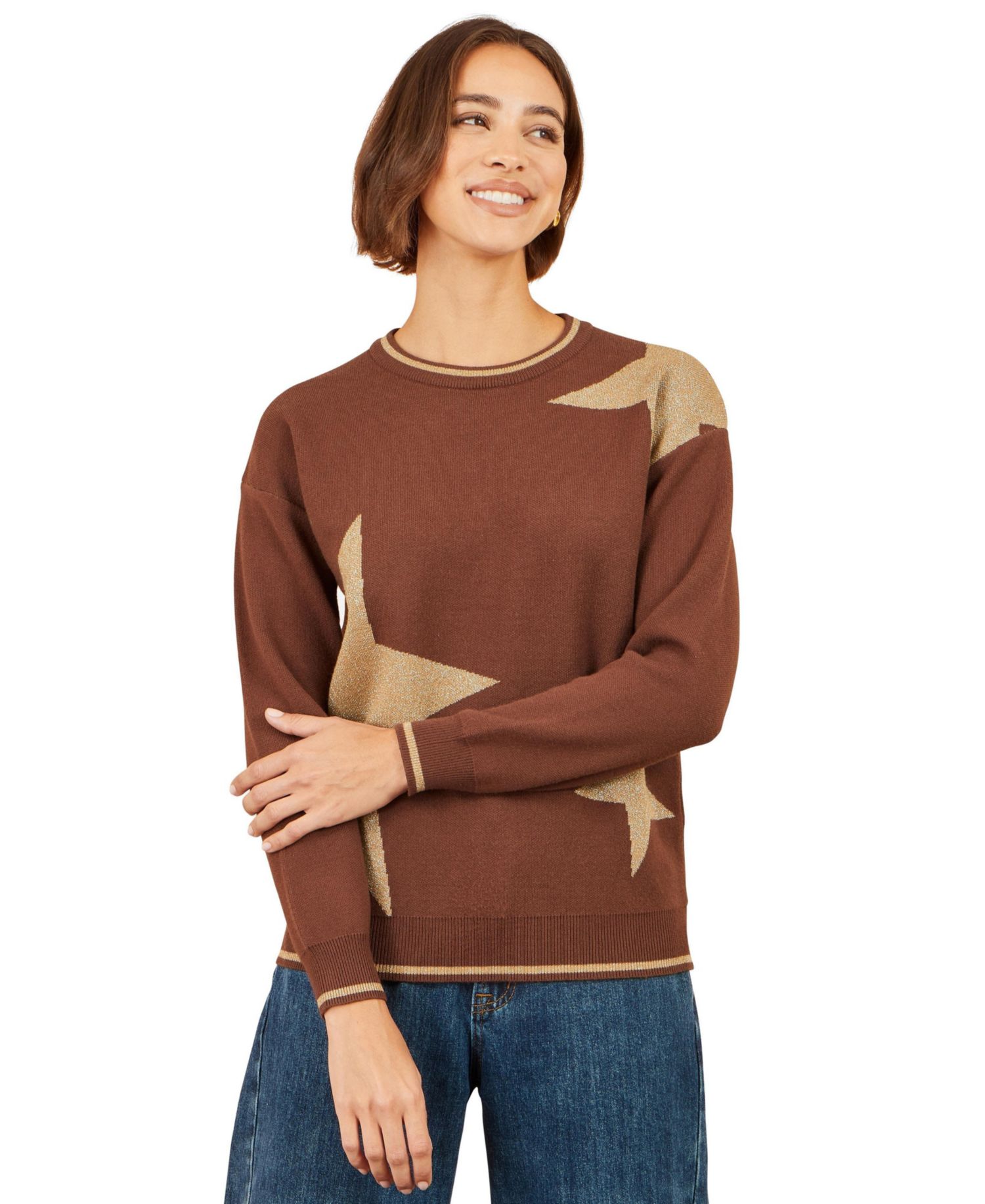 Women's Star Metallic Pullover Sweater
