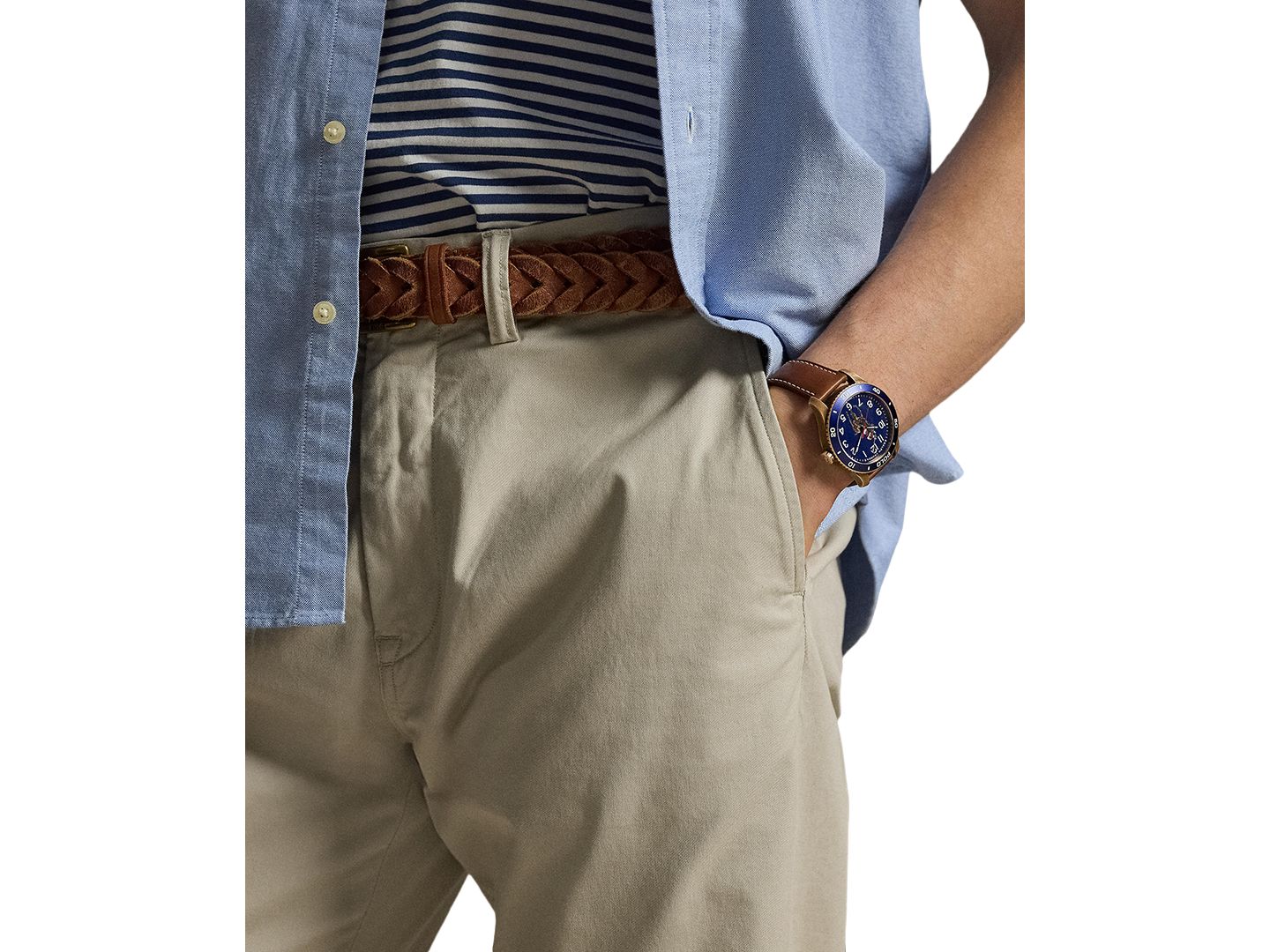 Мужские брюки Polo Ralph Lauren Stretch Classic-Fit Chino, цвет: Серо-бежевый — фото 2
