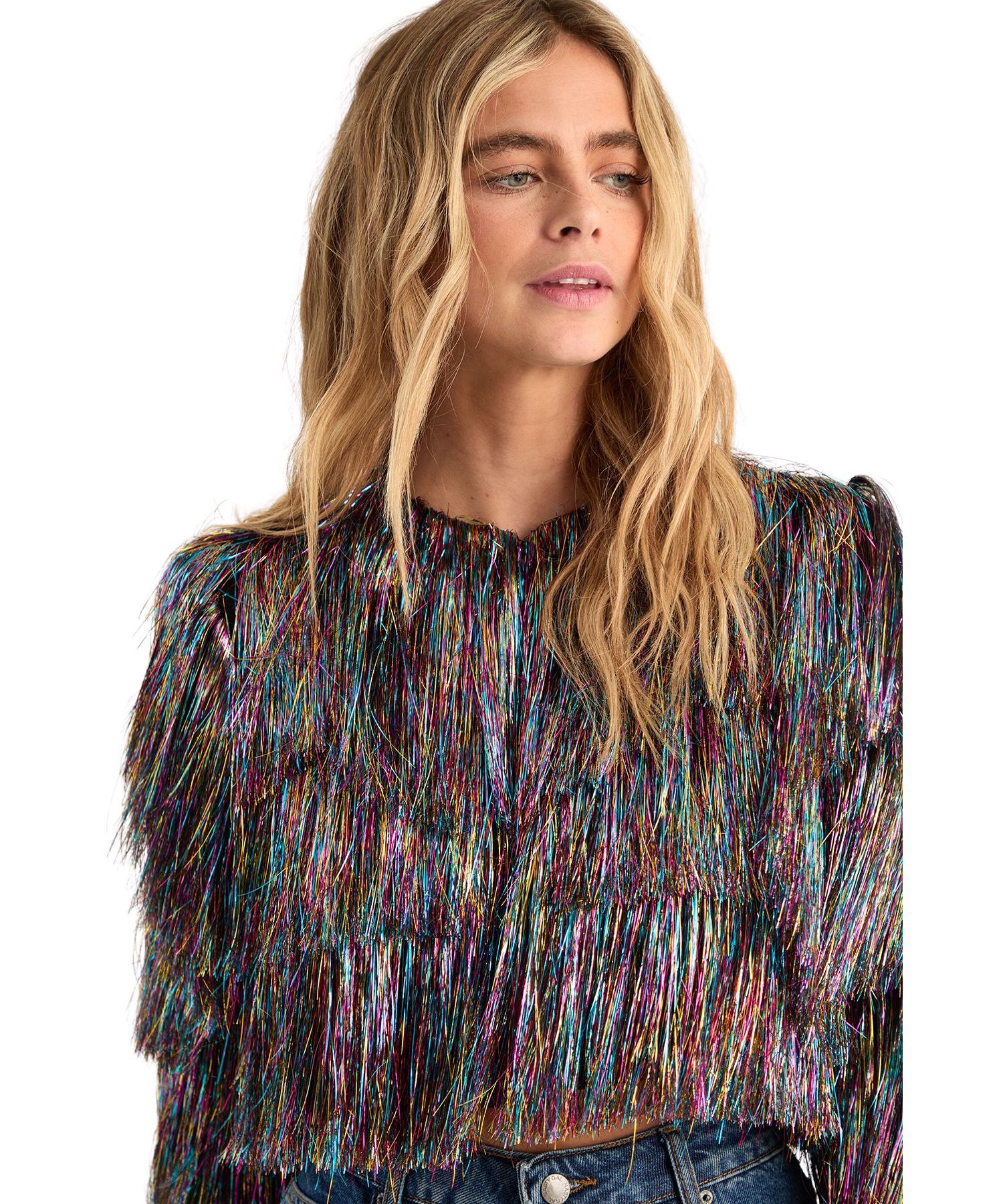 Women's Tinsel Tiered Cropped Jacket