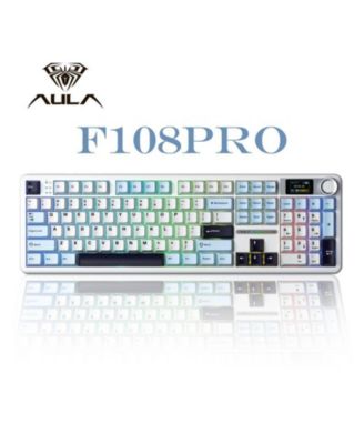 F108 Pro, 104-Key Wireless Hot Swappable Mechanical Gaming Keyboard, RGB, Knob, 8000 mAH Battery, Digital Screen