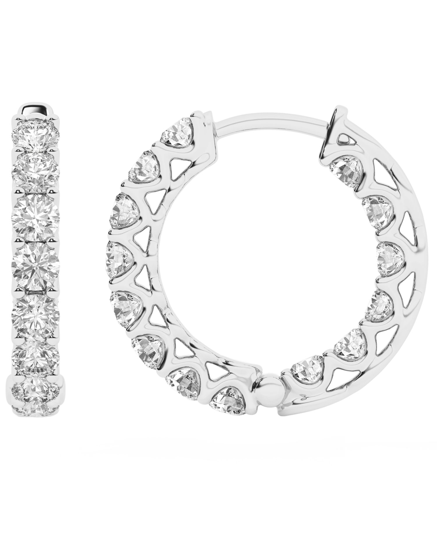 Lab-Grown Diamond Hoop Earrings (2 ct. t.w.) in Sterling Silver