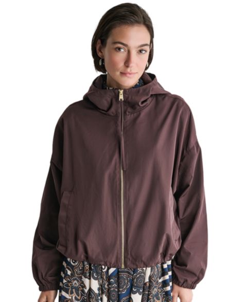 Женские куртки BCBG Women's Hooded Zip-Front Mock-Neck Jacket