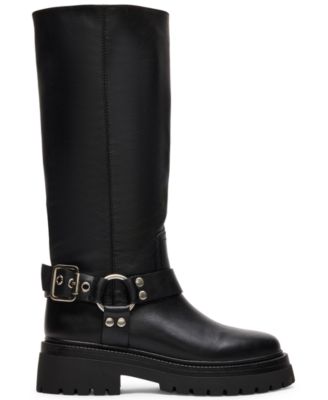 Steve Madden Women's Everest Platform Lug-Sole Engineer Tall Boots