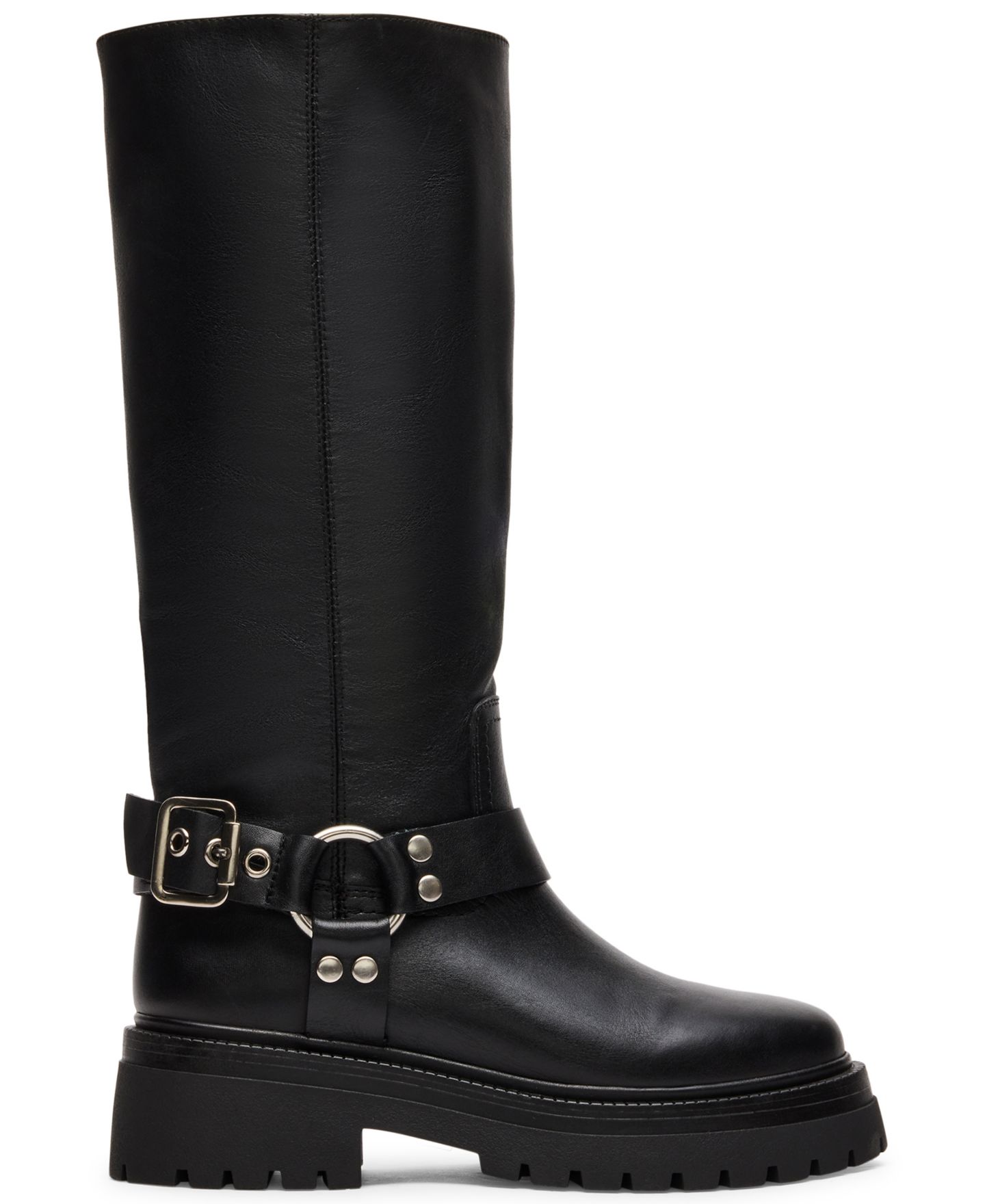 Женские ботинки Steve Madden Everest Platform Lug-Sole Engineer Tall, цвет: Чёрный — фото 2