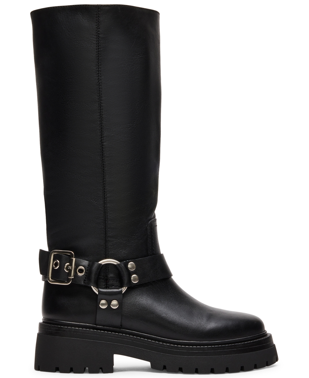 Steve Madden Women's Everest Platform Lug-Sole Engineer Tall Boots