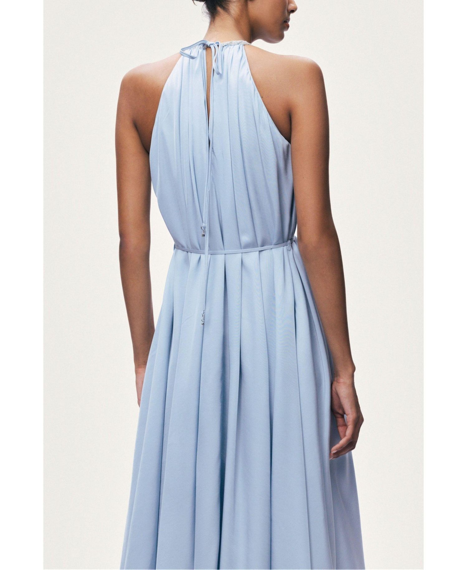 Women's Halter A-Line Embellished Dress