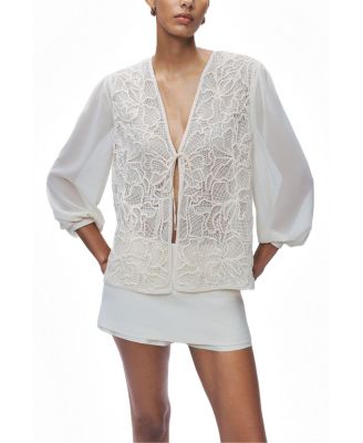 Women's Lace Front Sheer Sleeve Jacket