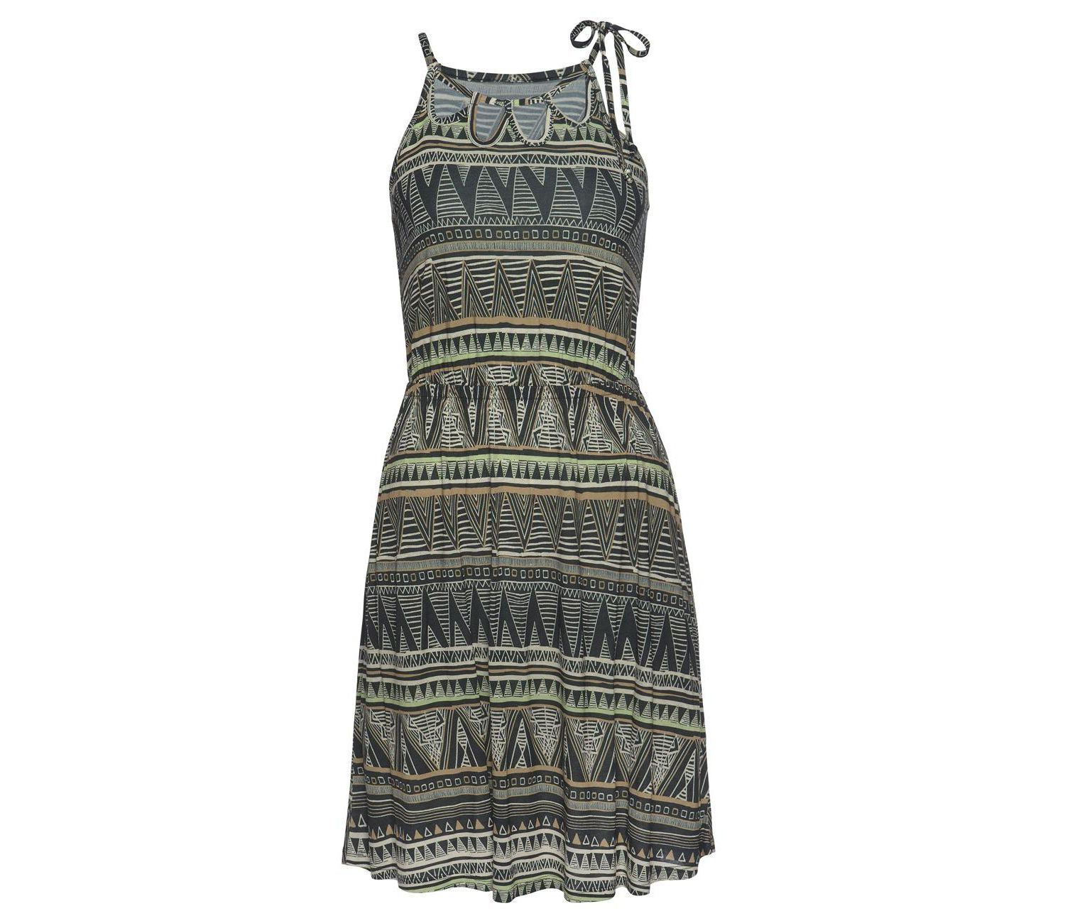 Women's Viscose Printed Cut Out Cutout Elastic-Waist Short Dress
