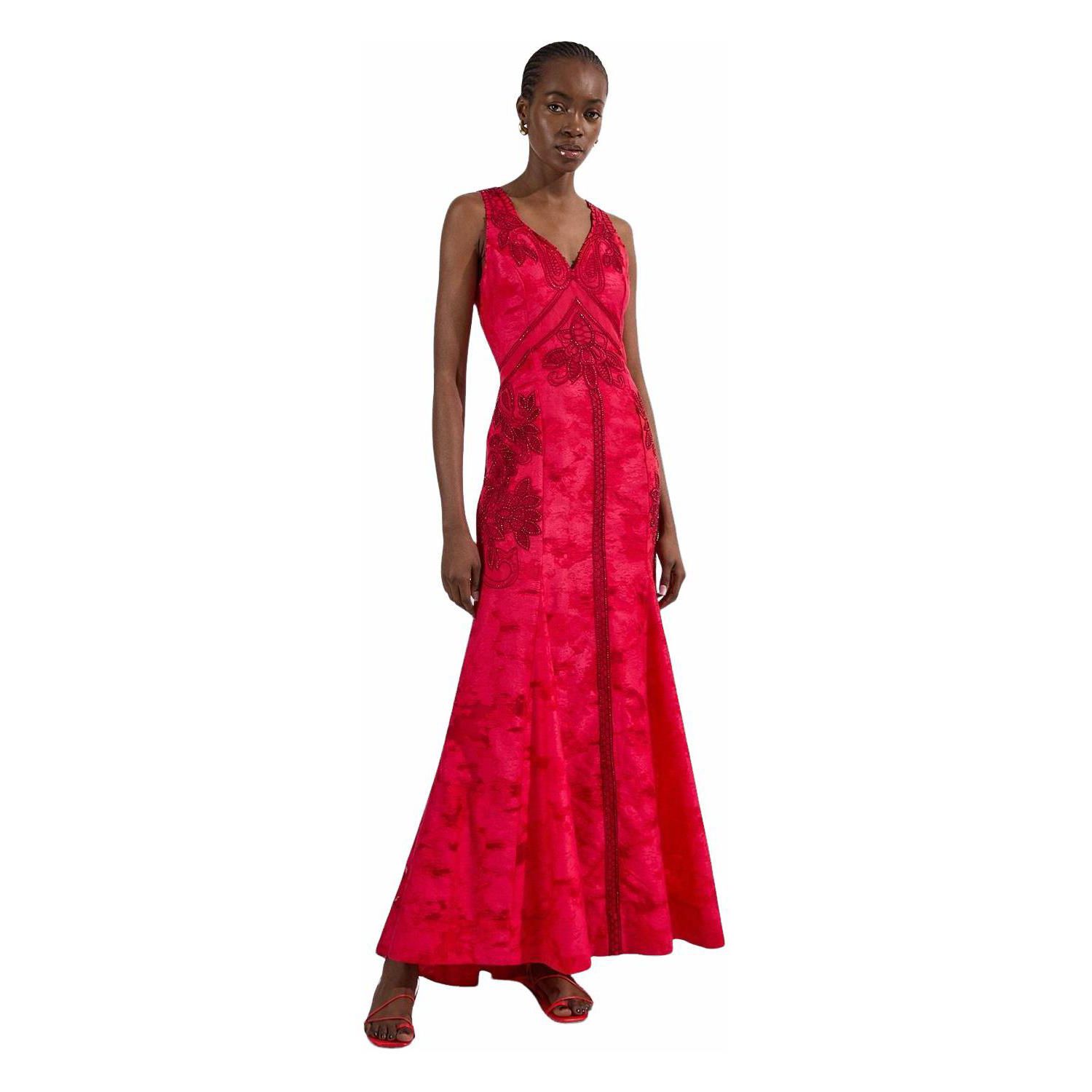 Women's Beaded Open Back Maxi Dress