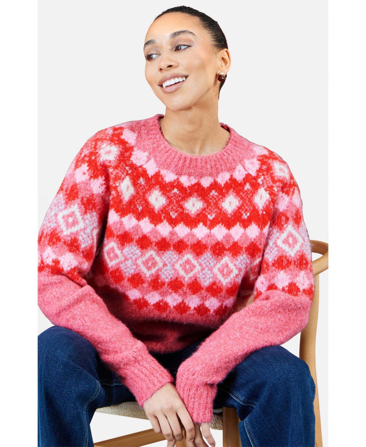 Women's Fairisle Wool Blend Relaxed Jumper