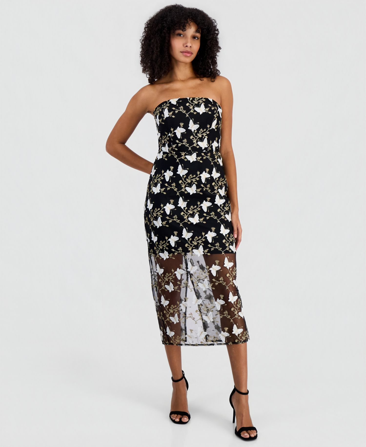 Women's Lace Sheath Midi Dress