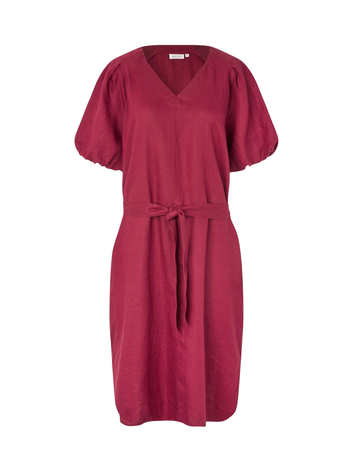 Women's Manalirae Linen V-Neck Puff Sleeve Midi Dress