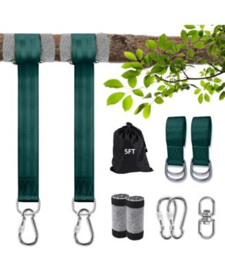 5ft Tree Swing Hanging Kit 5500 Lbs. Capacity Extra Long Straps Screw Lock Carabiners