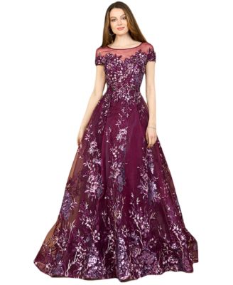 Women's Beautiful Lace Applique A-Line Ball Gown