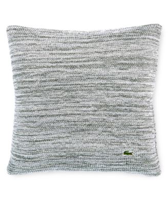 Lacoste Home - Chunky Space-Dyed 18" Square Light Gray Decorative Pillow