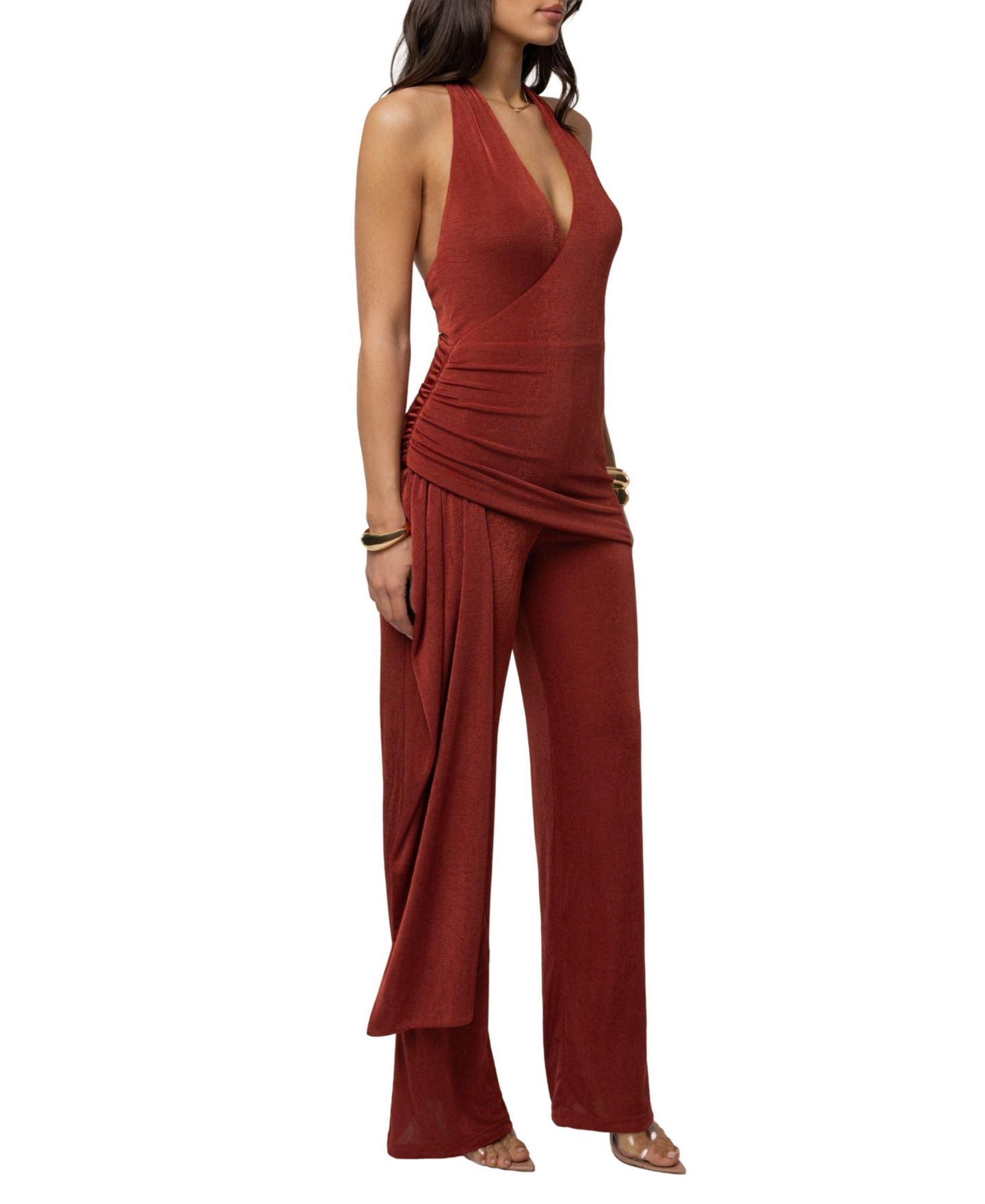 Женский комбинезон JLUXLABEL Terra cotta Rustic Charm Halter Jumpsuit — фото 5